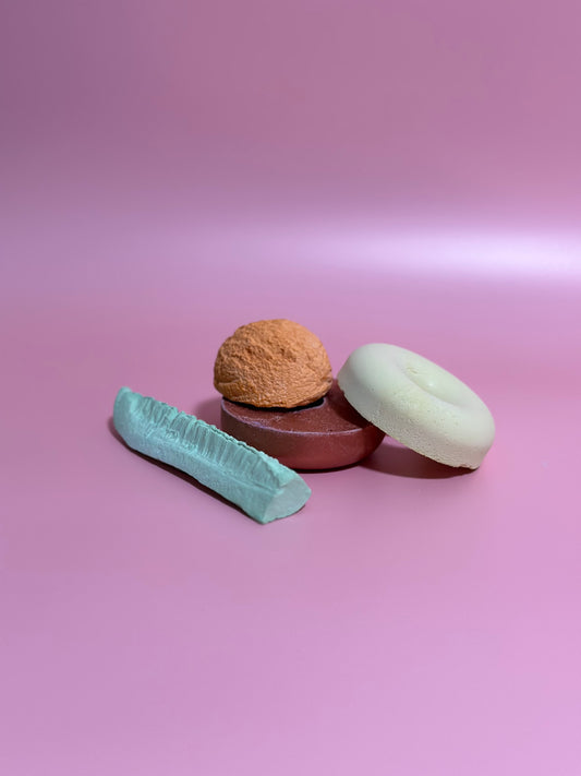 Handmade sidewalk chalk plain bagel, art