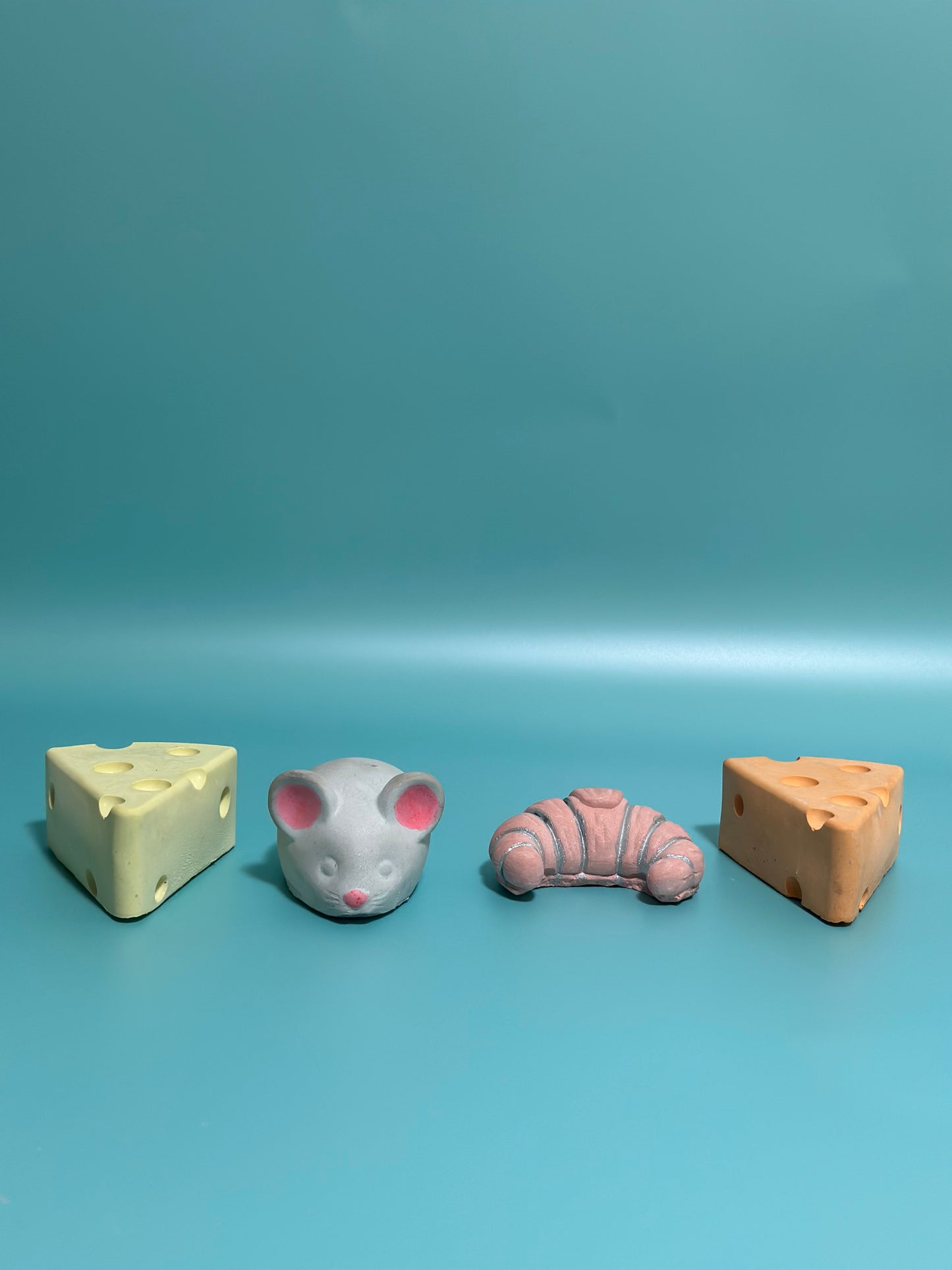 Handmade sidewalk chalk perfect picnic, Parisian, croissant, cheese, mouse, rose gold, silver, art