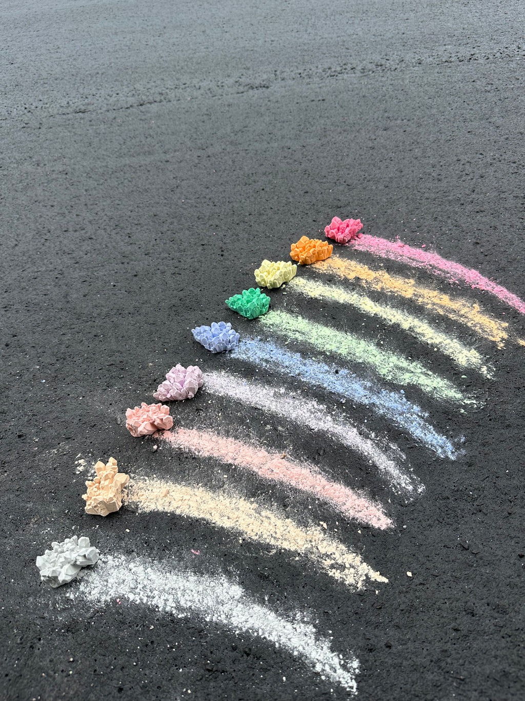 Handmade sidewalk chalk geodes, fool's gold, geologist, colors, art